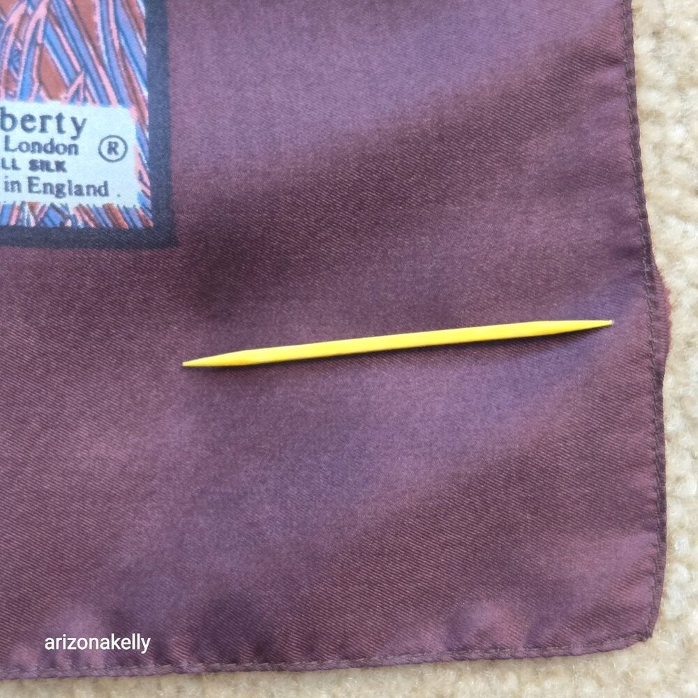 Liberty Silk Scarf Peacock Feathers. - Picture 7 of 8